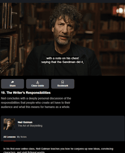 A chapter in which Neil Gaiman talks about the writer's responsibilities