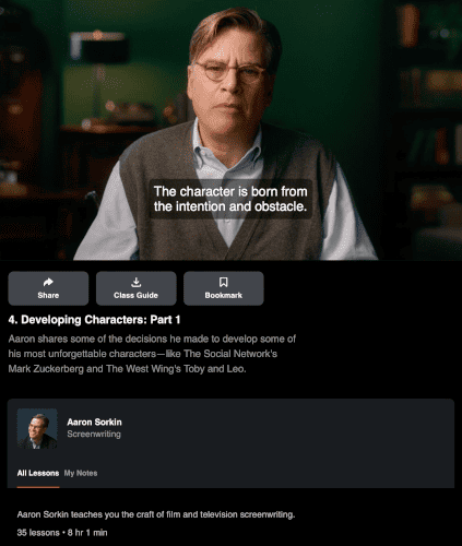 Aaron Sorkin explains his approach for character development