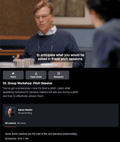 Aaron Sorkin MasterClass Review: how does Sorkin pitches ideas