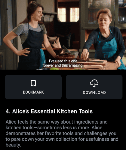 Alice Waters introduces what kitchen supplies she uses