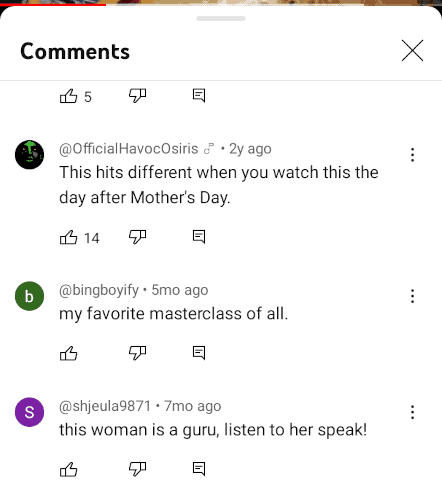Comments on Alice Waters MasterClass on YouTube