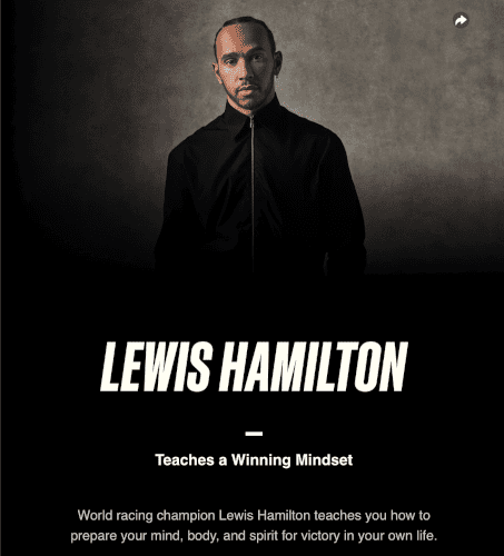 Introducing Lewis Hamilton as a teacher in MasterClass
