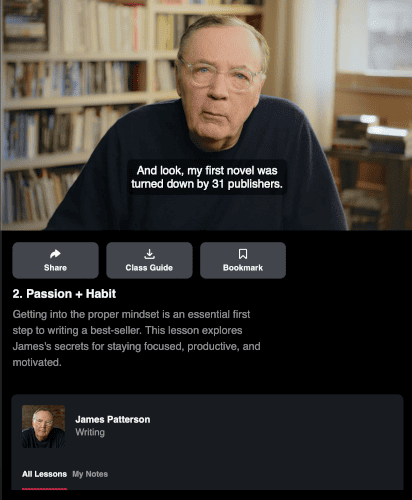 James Patterson talks about making writing a habit 