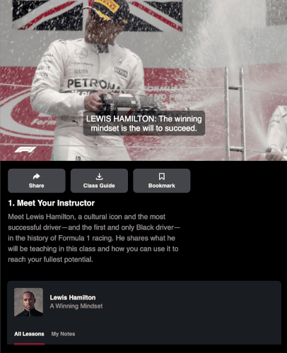 Lewis Hamilton talks on the importance of a winning mindset