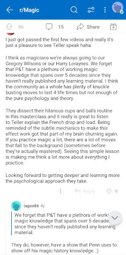 Penn and Teller MasterClass Review on Reddit