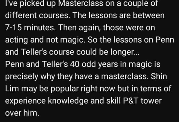 Penn and Teller MasterClass Review on YouTube