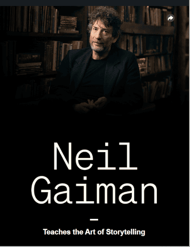 MasterClass instructor Neil Gaiman teaching the art of writing