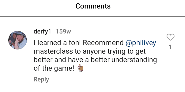 Phil Ivey MasterClass Review on Instagram