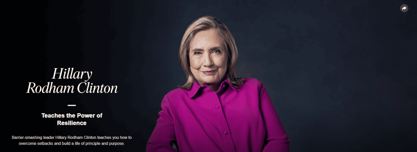Best community and government MasterClass: Hillary Clinton