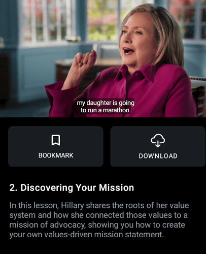 Hillary Clinton's Masterclass: leadership is about finding your mission first