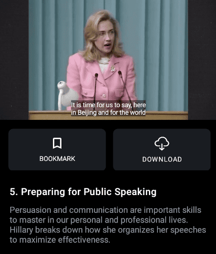 Hillary Clinton's talks about public speaking in her MasterClass