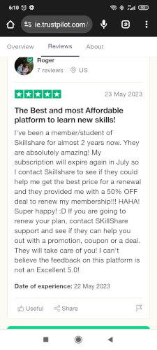 review by one incredibly happy Skillshare customer