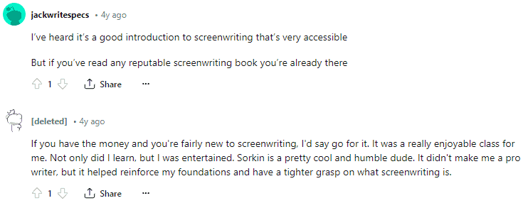 Screenwriting Reddit Review